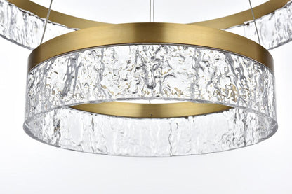Elegant Furniture & Lighting - Linden 22 inch Adjustable LED chandelier in Satin Gold - 2050G22SG veiw 7