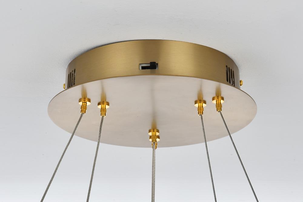 Elegant Furniture & Lighting - Linden 22 inch Adjustable LED chandelier in Satin Gold - 2050G22SG veiw 8