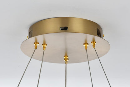 Elegant Furniture & Lighting - Linden 22 inch Adjustable LED chandelier in Satin Gold - 2050G22SG veiw 8