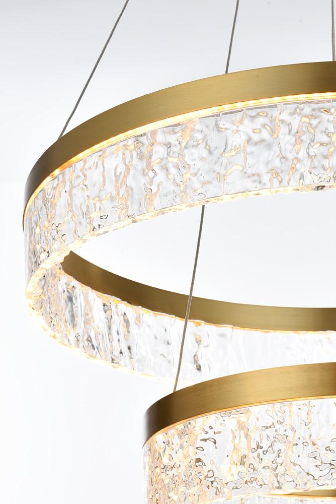Elegant Furniture & Lighting - Linden 22 inch Adjustable LED chandelier in Satin Gold - 2050G22SG veiw 9