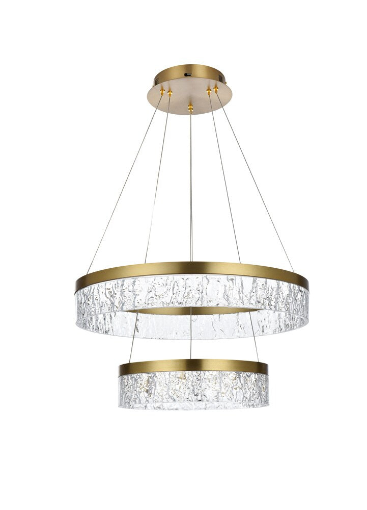 Elegant Furniture & Lighting - Linden 22 inch Adjustable LED chandelier in Satin Gold - 2050G22SG veiw 10
