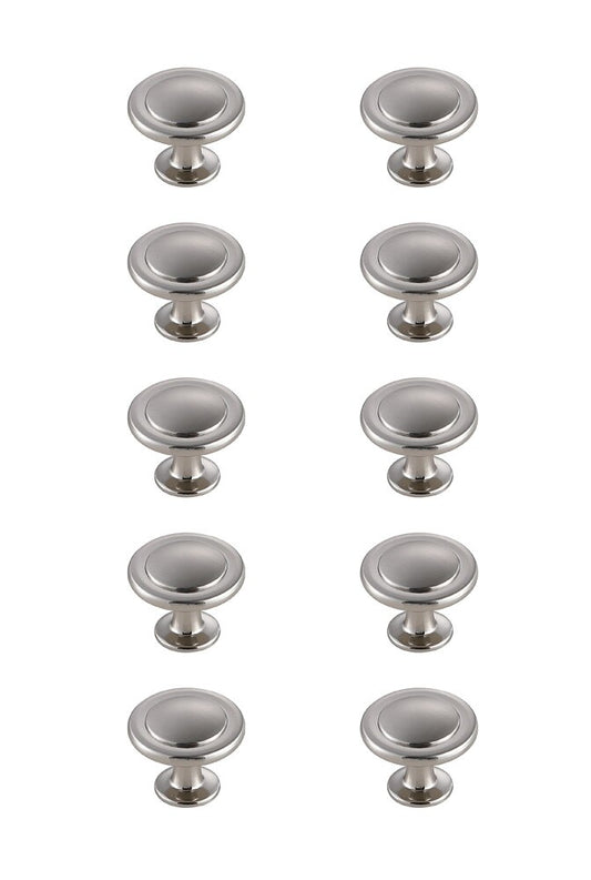 Elegant Furniture & Lighting - Logyn 1.3in Diameter Brushed Nickel Mushroom Knob Multipack (Set of 10) - KB2005-NK-10PK veiw 1