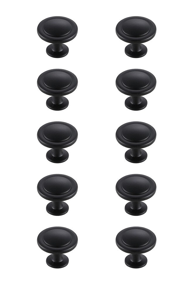 Elegant Furniture & Lighting - Logyn 1.3in Diameter Matte Black Mushroom Knob Multipack (Set of 10) - KB2005-MB-10PK veiw 1
