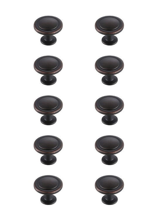 Elegant Furniture & Lighting - Logyn 1.3in Diameter Oil-rubbed Bronze Mushroom Knob Multipack (Set of 10) - KB2005-ORB-10PK veiw 1