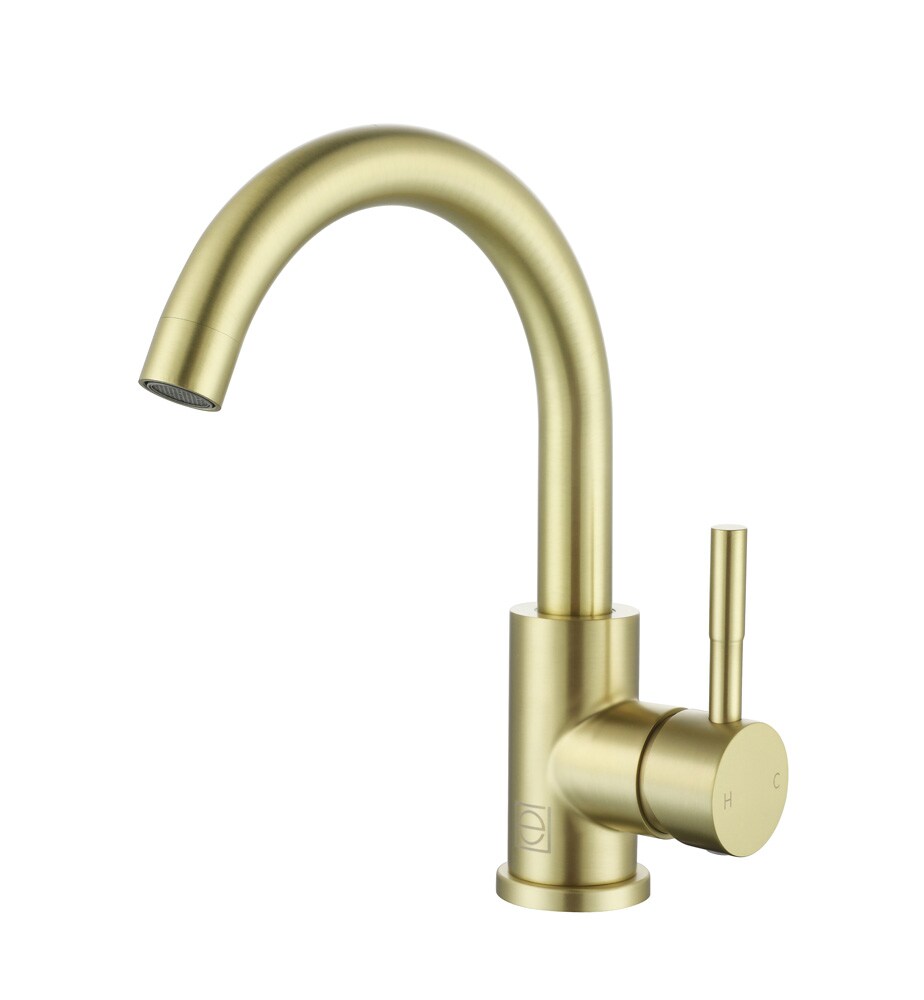 Elegant Furniture & Lighting - Louis Single Hole Single Handle Bathroom Faucet in Brushed Gold - FAV-1003BGD veiw 1