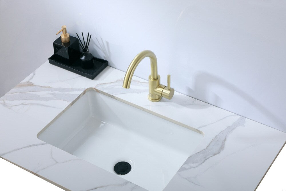 Elegant Furniture & Lighting - Louis Single Hole Single Handle Bathroom Faucet in Brushed Gold - FAV-1003BGD veiw 3