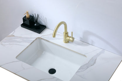 Elegant Furniture & Lighting - Louis Single Hole Single Handle Bathroom Faucet in Brushed Gold - FAV-1003BGD veiw 3