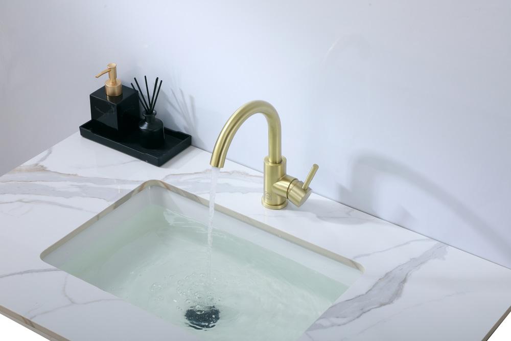 Elegant Furniture & Lighting - Louis Single Hole Single Handle Bathroom Faucet in Brushed Gold - FAV-1003BGD veiw 4