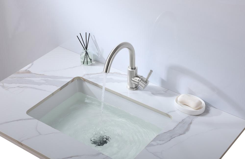 Elegant Furniture & Lighting - Louis Single Hole Single Handle Bathroom Faucet in Brushed Nickel - FAV-1003BNK veiw 4