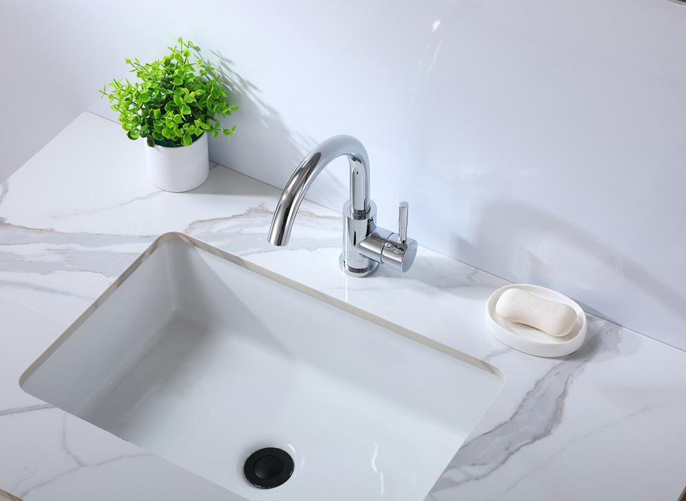 Elegant Furniture & Lighting - Louis Single Hole Single Handle Bathroom Faucet in Chrome - FAV-1003PCH veiw 3