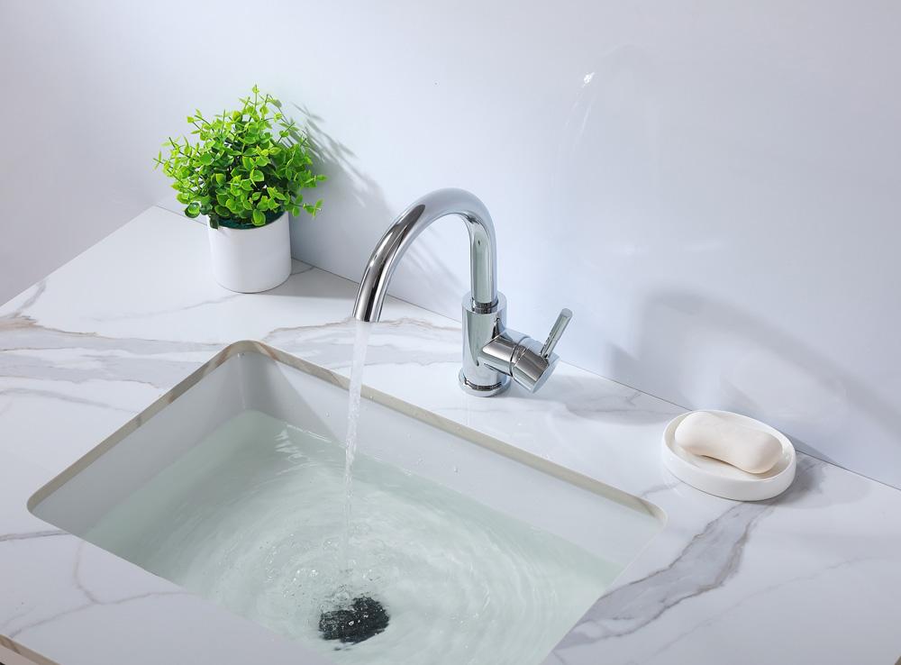 Elegant Furniture & Lighting - Louis Single Hole Single Handle Bathroom Faucet in Chrome - FAV-1003PCH veiw 4