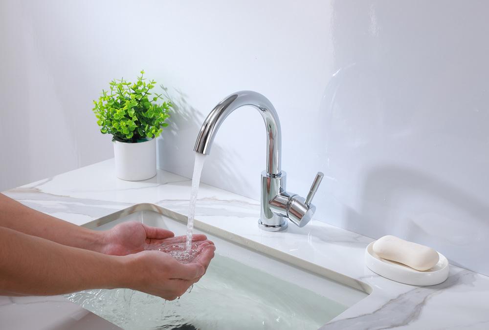 Elegant Furniture & Lighting - Louis Single Hole Single Handle Bathroom Faucet in Chrome - FAV-1003PCH veiw 6