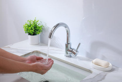 Elegant Furniture & Lighting - Louis Single Hole Single Handle Bathroom Faucet in Chrome - FAV-1003PCH veiw 6