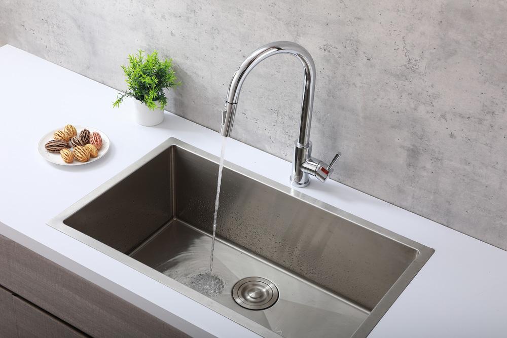 Elegant Furniture & Lighting - Luca Single Handle Pull Down Sprayer Kitchen Faucet with touch sensor in Chrome - FAK-306PCH veiw 5