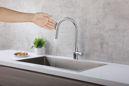 Elegant Furniture & Lighting - Luca Single Handle Pull Down Sprayer Kitchen Faucet with touch sensor in Chrome - FAK-306PCH veiw 7