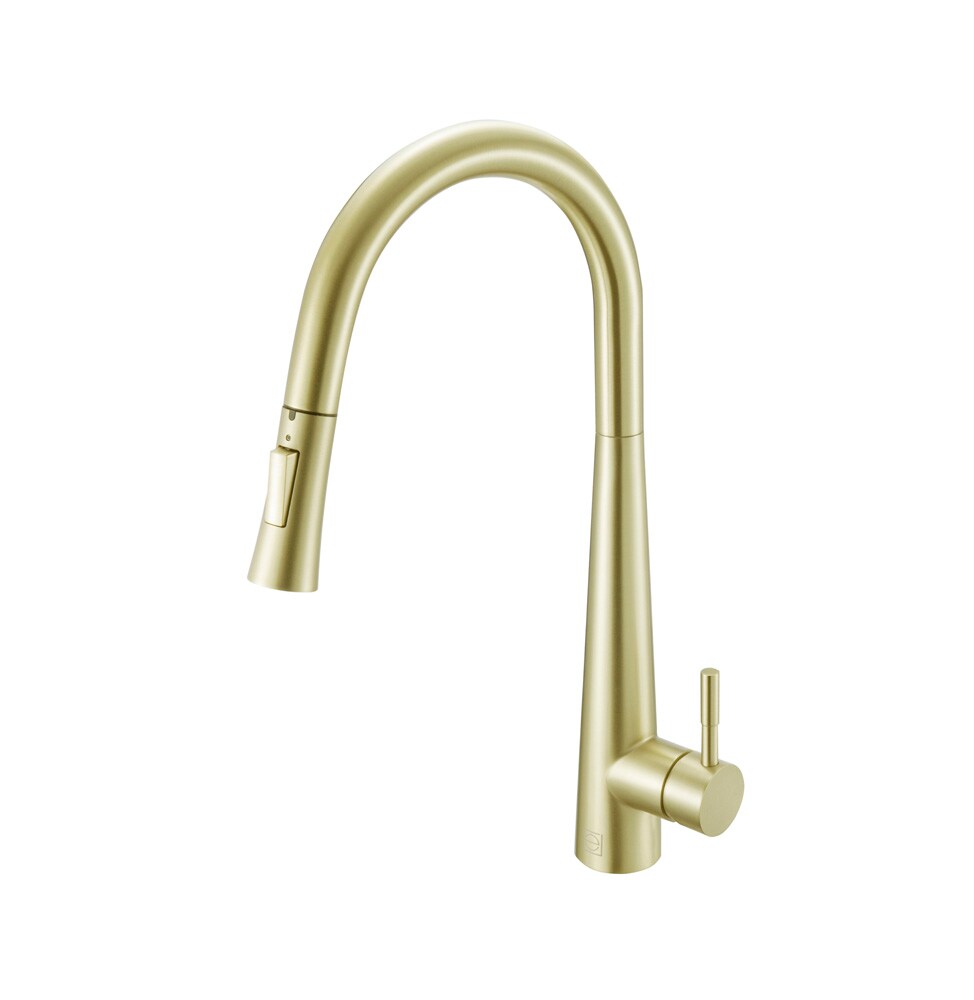 Elegant Furniture & Lighting - Lucas Single Handle Pull Down Sprayer Kitchen Faucet in Brushed Gold - FAK-301BGD veiw 1