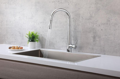 Elegant Furniture & Lighting - Lucas Single Handle Pull Down Sprayer Kitchen Faucet in Chrome - FAK-301PCH veiw 3