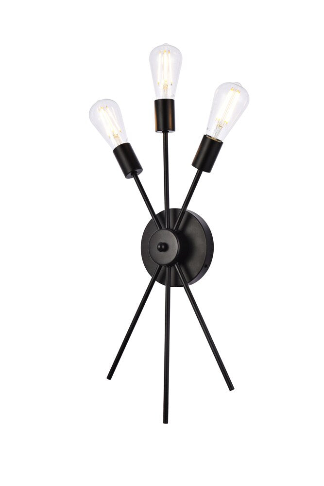 Elegant Furniture & Lighting - Lucca 11 inch bath sconce in black - LD640W10BK veiw 1