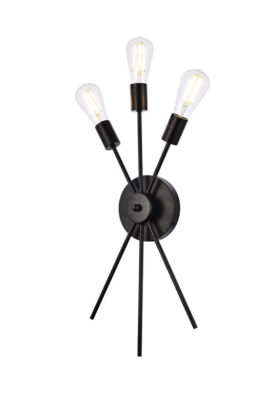 Elegant Furniture & Lighting - Lucca 11 inch bath sconce in black - LD640W10BK veiw 1