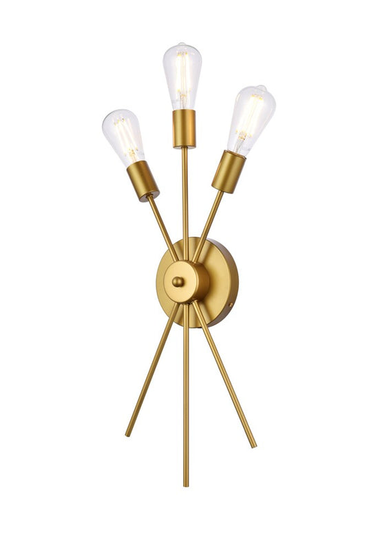 Elegant Furniture & Lighting - Lucca 11 inch bath sconce in brass - LD640W10BR veiw 1