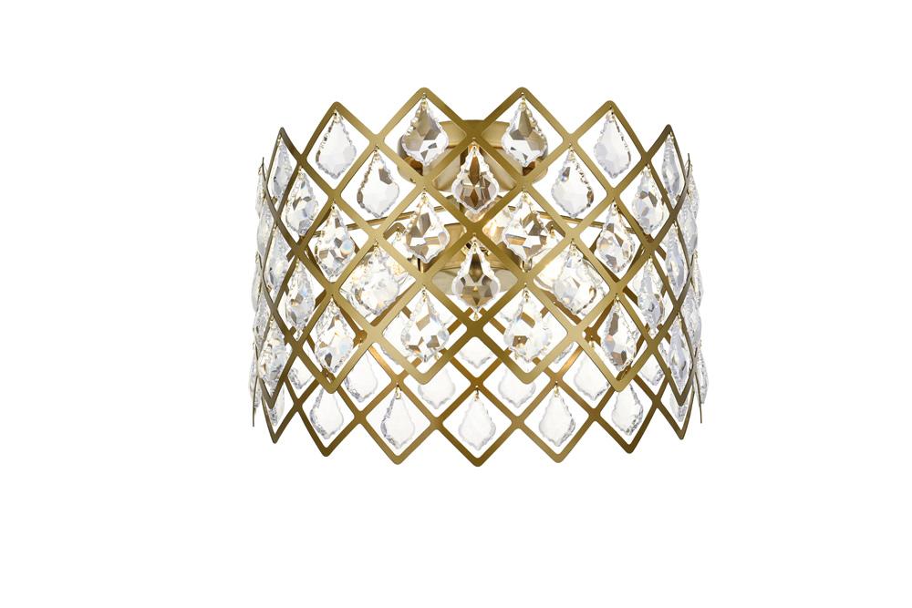 Elegant Furniture & Lighting - Lyla 13 inch flush mount in brass - 1110F13BR veiw 1