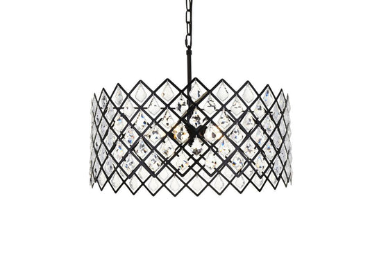 Elegant Furniture & Lighting - Lyla 21 inch pendant in black - 1111D21BK veiw 1