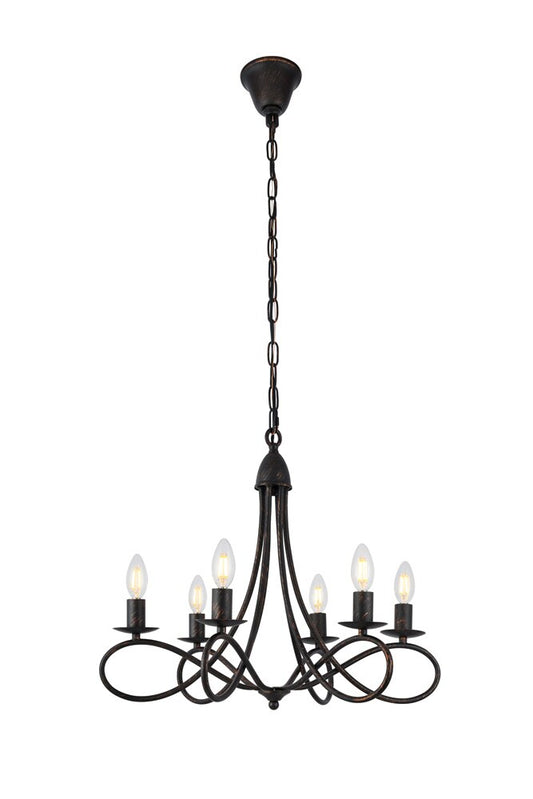 Elegant Furniture & Lighting - Lyndon 6 light Dark Bronze Pendant - 1452D22DB veiw 1