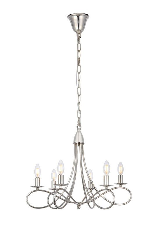 Elegant Furniture & Lighting - Lyndon 6 light polished Nickel Pendant - 1452D22PN veiw 1