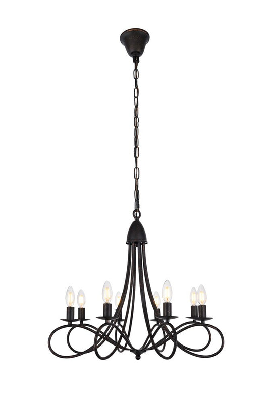 Elegant Furniture & Lighting - Lyndon 8 light Dark Bronze Pendant - 1452D28DB veiw 1