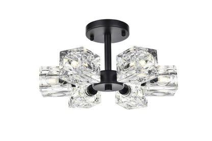 Elegant Furniture & Lighting - Lyra 14 inch Flush Mount in Black - LD920F14BK veiw 1