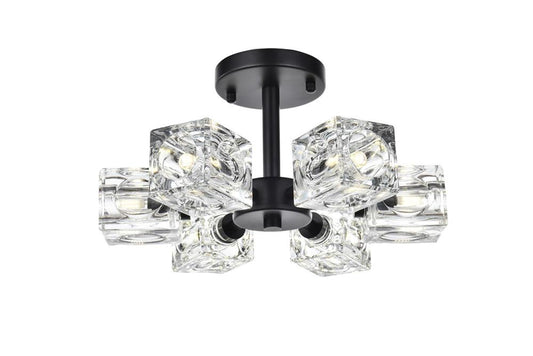 Elegant Furniture & Lighting - Lyra 14 inch Flush Mount in Black - LD920F14BK veiw 1