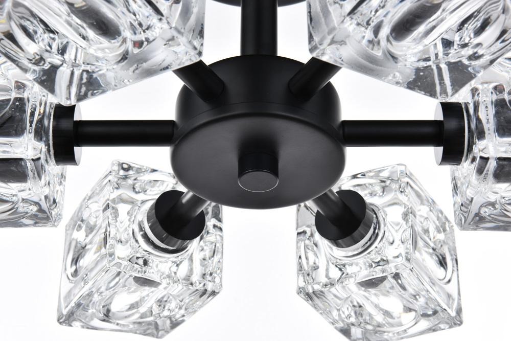 Elegant Furniture & Lighting - Lyra 14 inch Flush Mount in Black - LD920F14BK veiw 4
