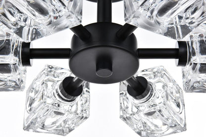 Elegant Furniture & Lighting - Lyra 14 inch Flush Mount in Black - LD920F14BK veiw 4