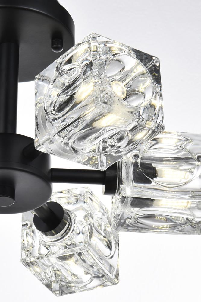 Elegant Furniture & Lighting - Lyra 14 inch Flush Mount in Black - LD920F14BK veiw 6