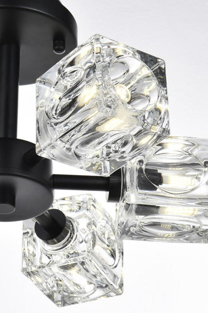Elegant Furniture & Lighting - Lyra 14 inch Flush Mount in Black - LD920F14BK veiw 6