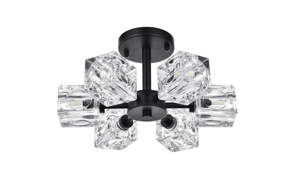 Elegant Furniture & Lighting - Lyra 14 inch Flush Mount in Black - LD920F14BK veiw 7