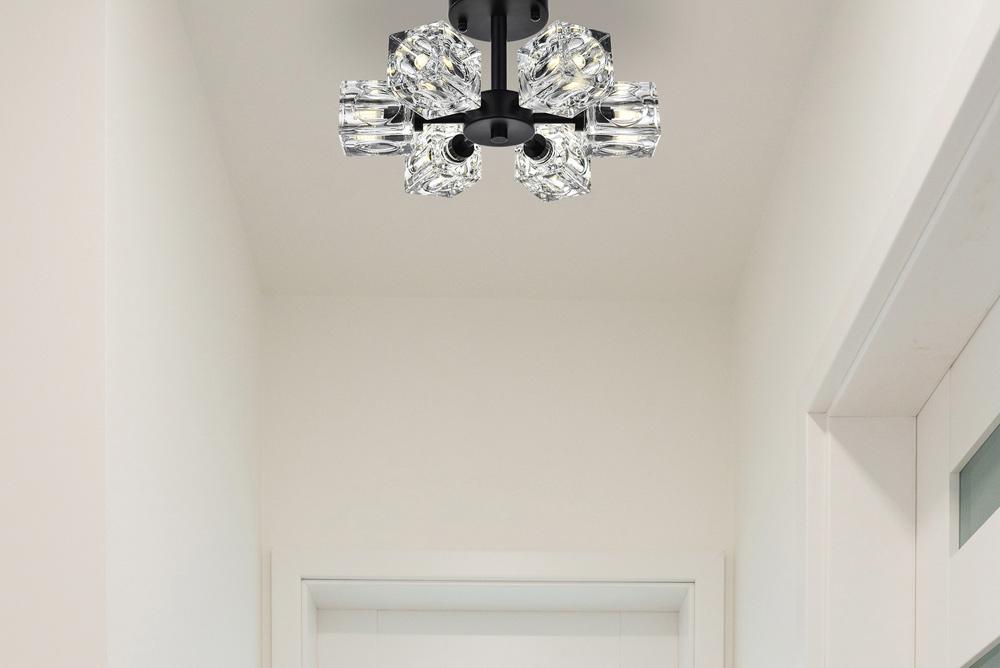 Elegant Furniture & Lighting - Lyra 14 inch Flush Mount in Black - LD920F14BK veiw 8
