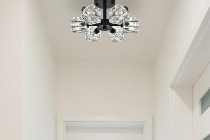 Elegant Furniture & Lighting - Lyra 14 inch Flush Mount in Black - LD920F14BK veiw 8