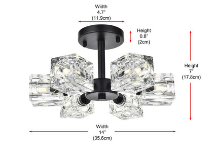 Elegant Furniture & Lighting - Lyra 14 inch Flush Mount in Black - LD920F14BK veiw 9