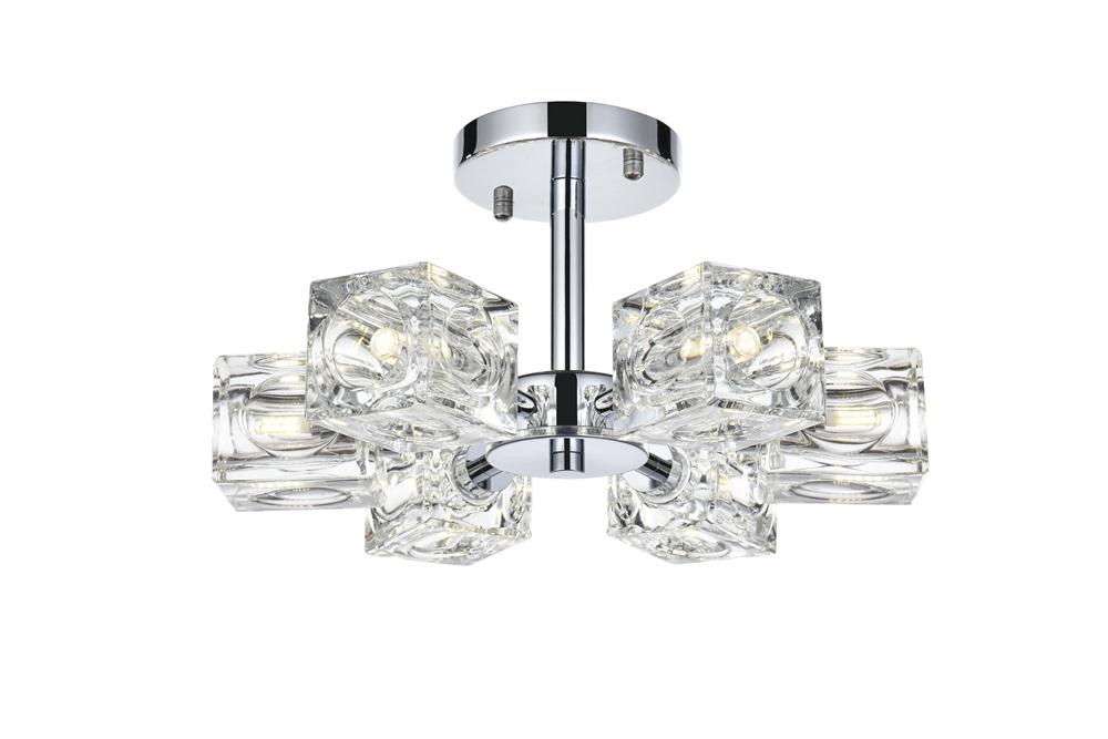 Elegant Furniture & Lighting - Lyra 14 inch Flush Mount in Chrome - LD920F14C veiw 1