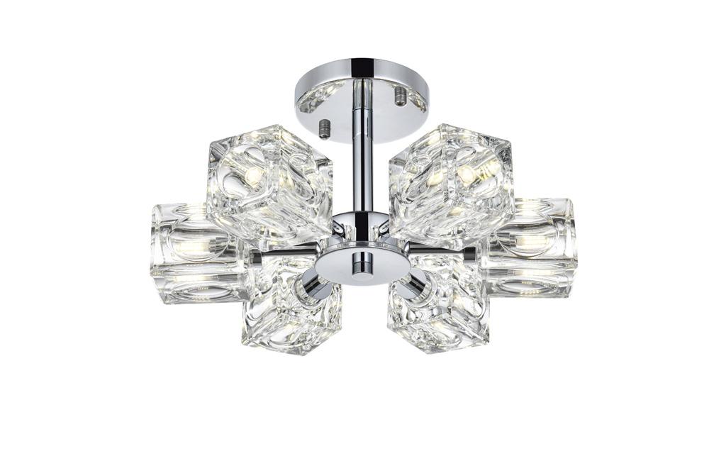 Elegant Furniture & Lighting - Lyra 14 inch Flush Mount in Chrome - LD920F14C veiw 3