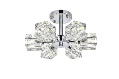 Elegant Furniture & Lighting - Lyra 14 inch Flush Mount in Chrome - LD920F14C veiw 3