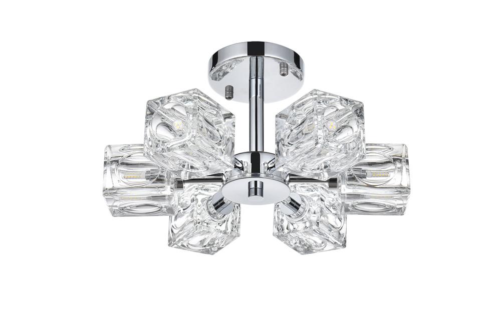 Elegant Furniture & Lighting - Lyra 14 inch Flush Mount in Chrome - LD920F14C veiw 7