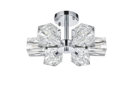 Elegant Furniture & Lighting - Lyra 14 inch Flush Mount in Chrome - LD920F14C veiw 7