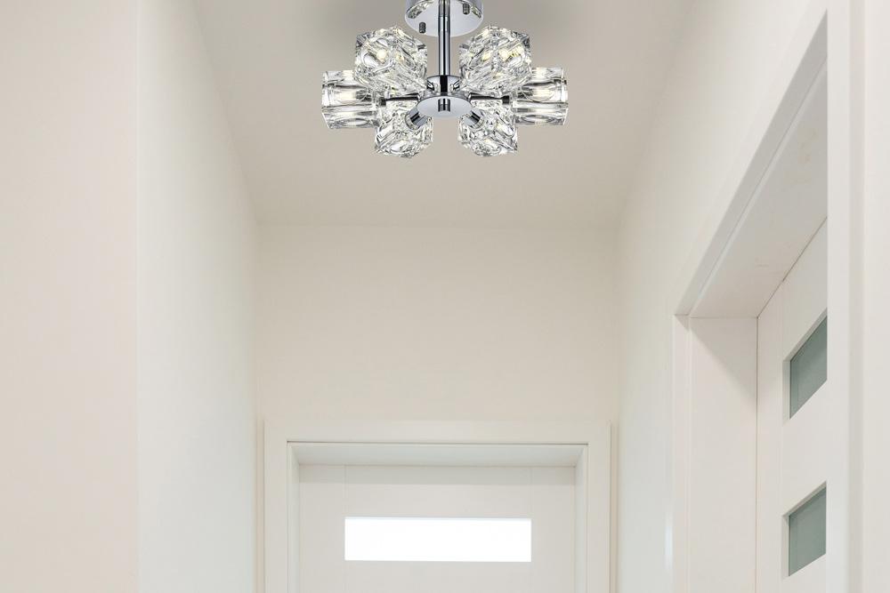 Elegant Furniture & Lighting - Lyra 14 inch Flush Mount in Chrome - LD920F14C veiw 8