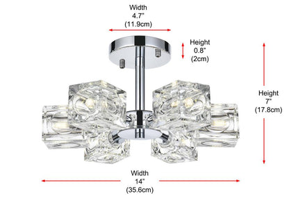 Elegant Furniture & Lighting - Lyra 14 inch Flush Mount in Chrome - LD920F14C veiw 9