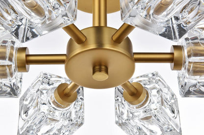 Elegant Furniture & Lighting - Lyra 14 inch Flush Mount in Satin Gold - LD920F14SG veiw 4