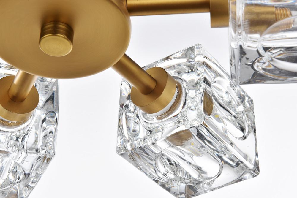 Elegant Furniture & Lighting - Lyra 14 inch Flush Mount in Satin Gold - LD920F14SG veiw 5