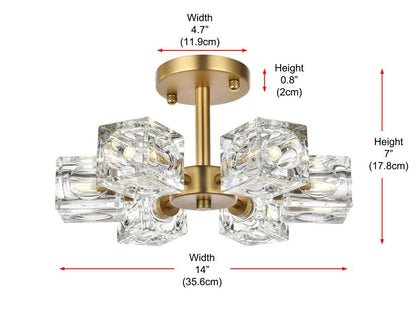 Elegant Furniture & Lighting - Lyra 14 inch Flush Mount in Satin Gold - LD920F14SG veiw 9