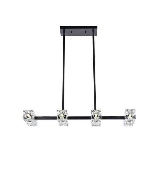 Elegant Furniture & Lighting - Lyra 30 inch Pendant Light in Black - LD920D30BK veiw 1